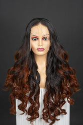 Mixed Length Colored Tips Wig