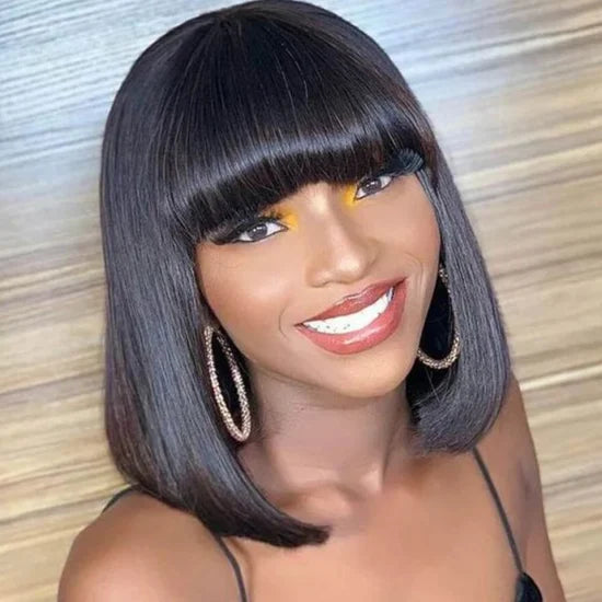 Silky Donor Crop Fringe Wig