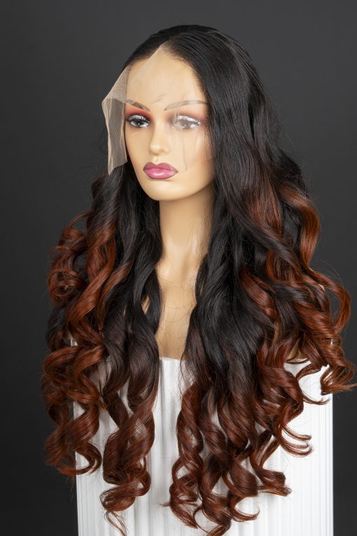 Mixed Length Colored Tips Wig