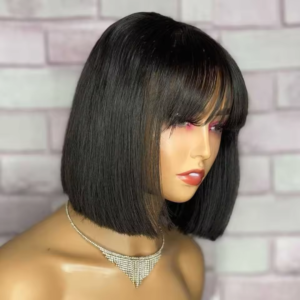 Silky Donor Crop Fringe Wig