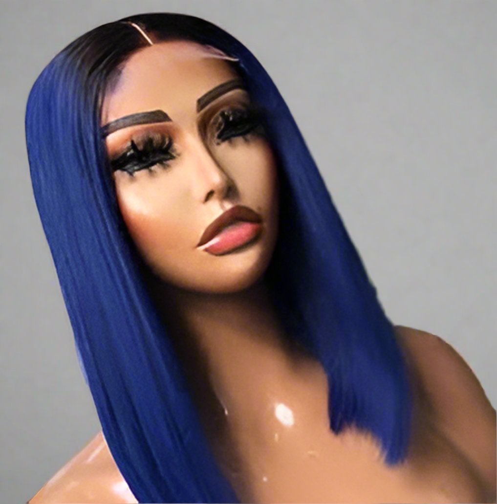 Selling Vietnamese Ombre BlueBlack Straight Hair