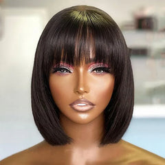 10" Donor Bob Cut Fringe Wig